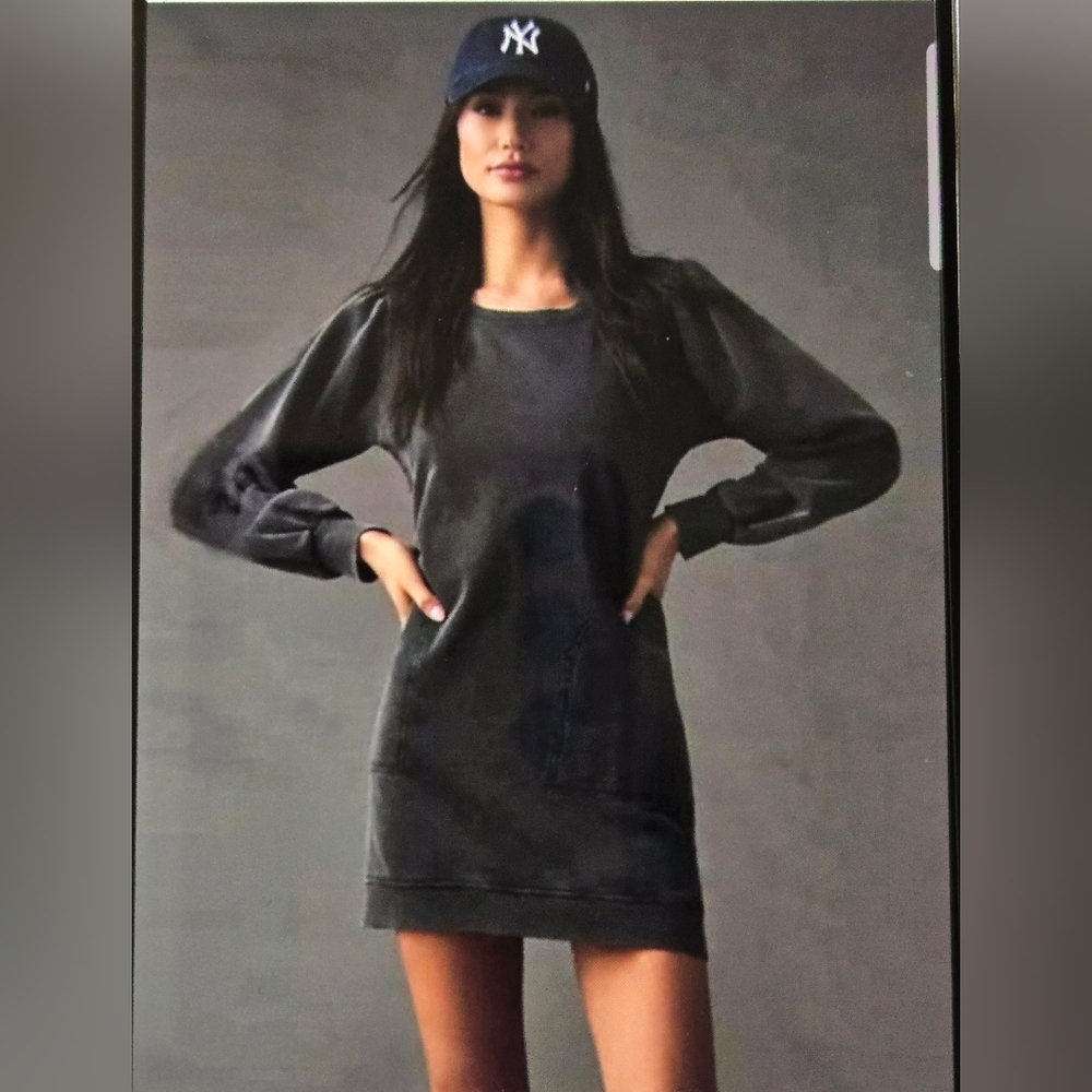 Daily Practice Black Long Sleeve Velour/Velvet Tunic Dress Size XS